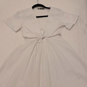 White dress with cut outs
